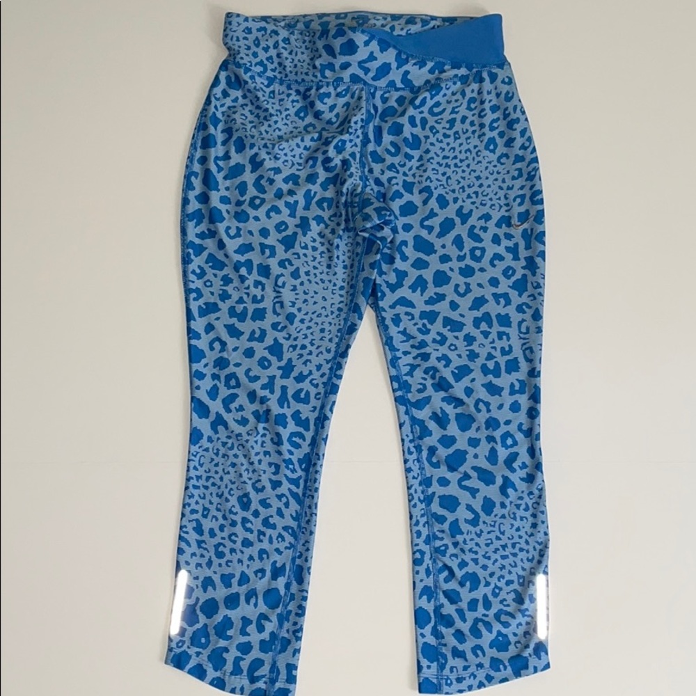 Nike Dri-Fit Blue Cheetah Print Leggings Medium